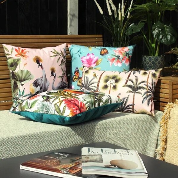 Evans Lichfield Palm Tree Utomhuskuddfodral One Size Blush Blush One Size