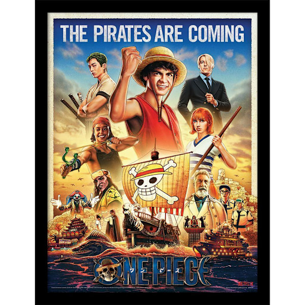 One Piece Live Action inramad affisch 40cm x 30cm Multifärgad Multicoloured 40cm x 30cm