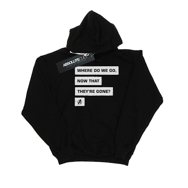 Marvel Mens Avengers Endgame Where Do We Go Hoodie XL Svart Black XL