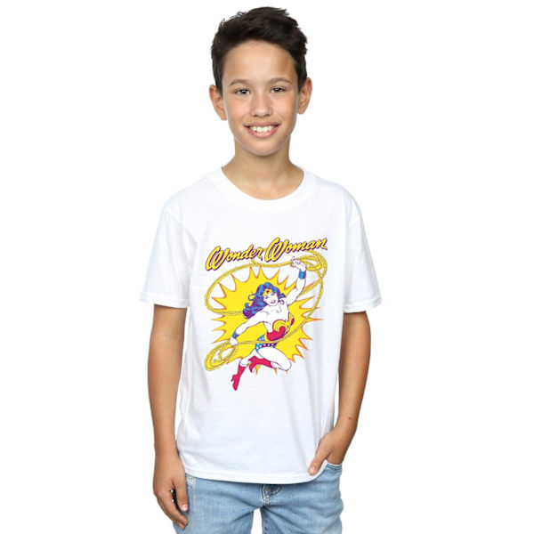 DC Comics Boys Wonder Woman Leap T-Shirt 12-13 år Vit White 12-13 Years