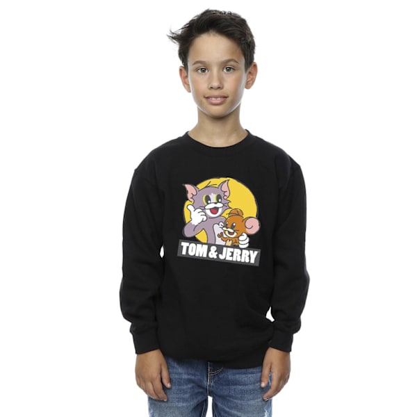 Tom And Jerry Boys Sketch Logo Sweatshirt 3-4 år Svart Black 3-4 Years