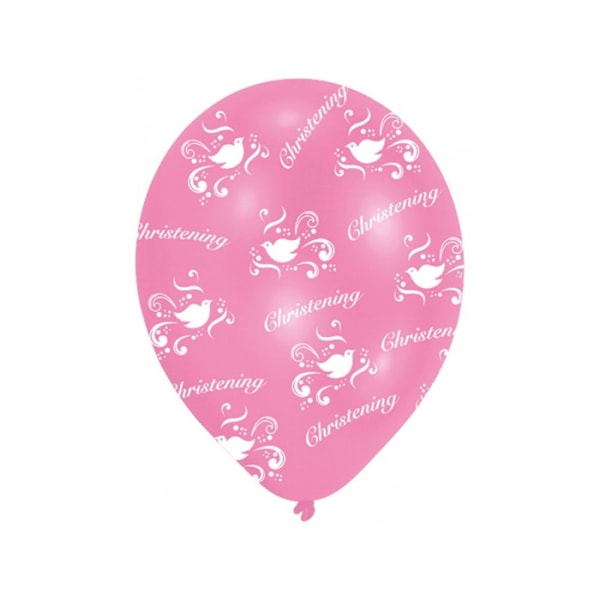 Amscan Dop-ballonger (6-pack) En storlek Rosa/Vit Pink/White One Size