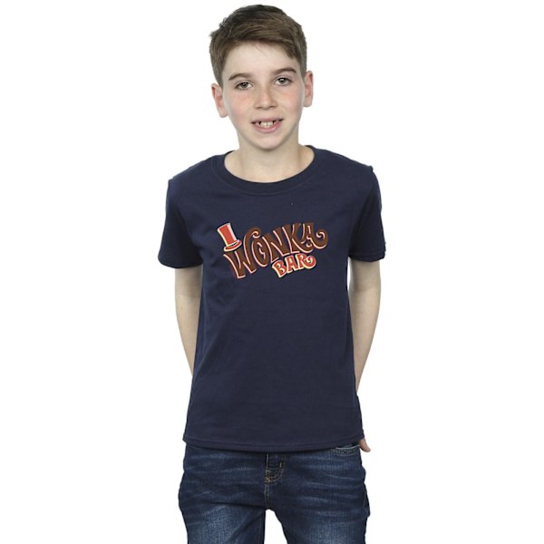 Willy Wonka Boys Bar Logo T-Shirt 5-6 år Marinblå Navy Blue 5-6 Years