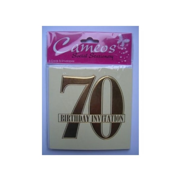 Cameos 70th Invitations (Pack med 6) One Size Cream/Gold Cream/Gold One Size