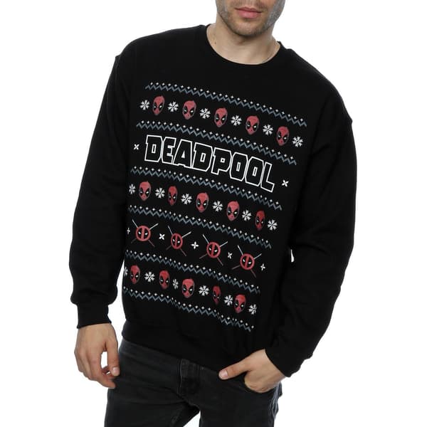 Marvel Herr Deadpool Logotyp Jultröja S Svart Black S