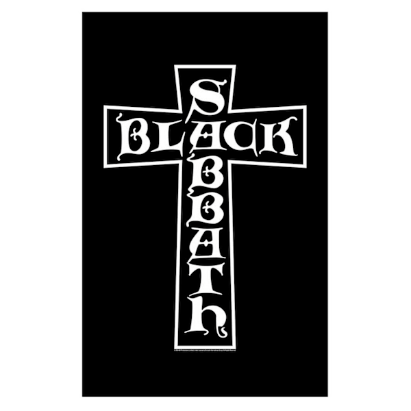 Black Sabbath Cross Textil Affisch En Storlek Svart/Vit Black/White One Size