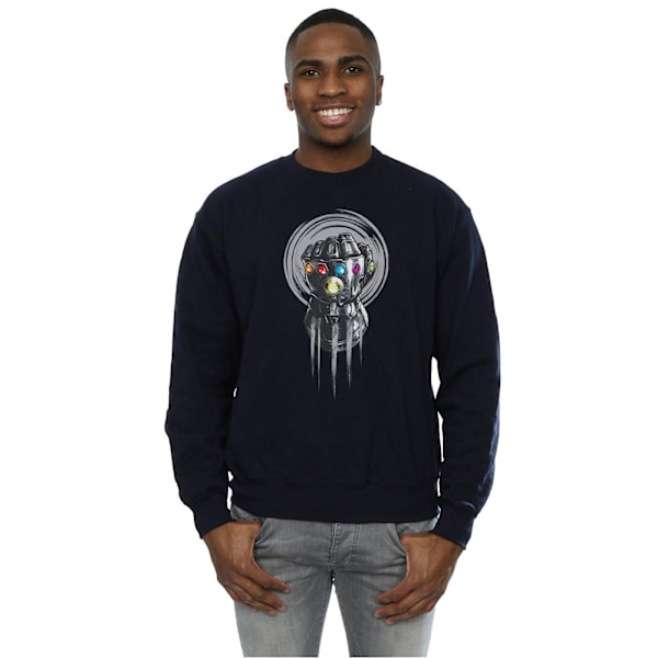 Marvel Mens Avengers Infinity War Power Fist Sweatshirt 3XL Nav Navy Blue 3XL
