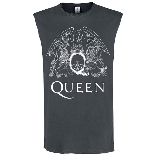 Amplified Herr Line Art Queen Väst Topp XL Kol Charcoal XL