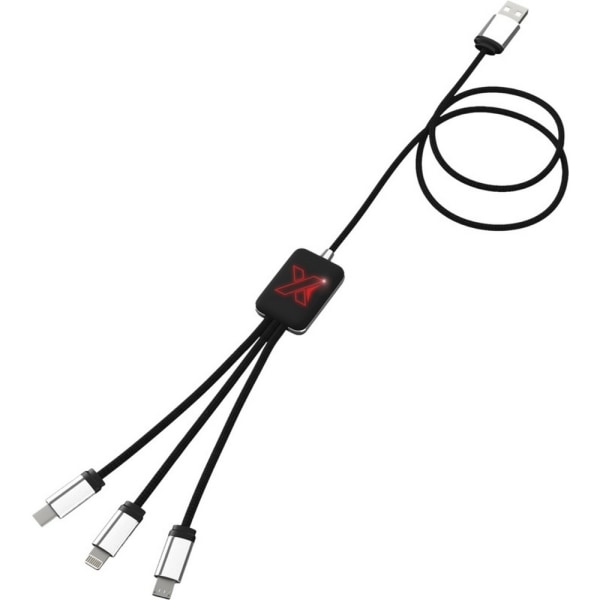 SCX Design C17 Logo USB-laddare One Size Röd/Solid Black Red/Solid Black One Size