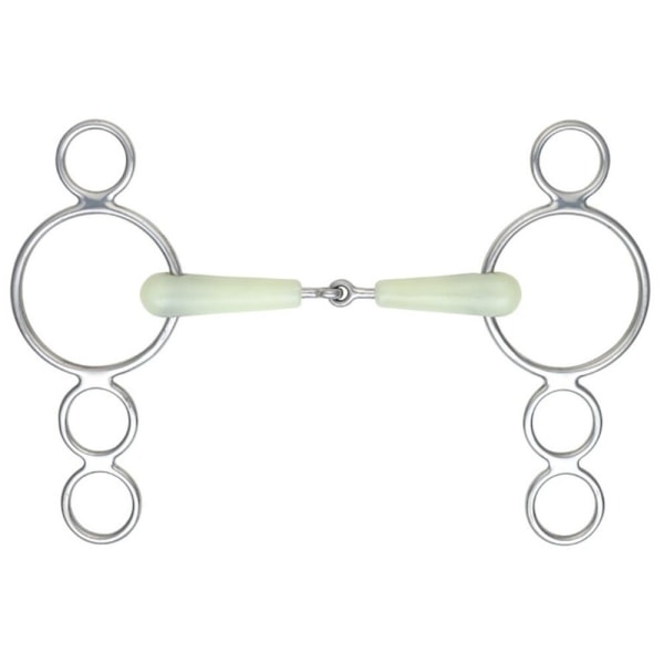 Shires Equikind Jointed Horse 3 Ring Gag Bit 5.5in blekgrön Pale Green 5.5in