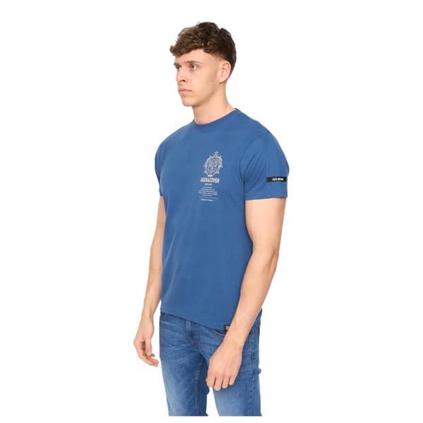 Duck and Cover Herr Stoneham Borstad Bomulls T-shirt M Blå Blue M