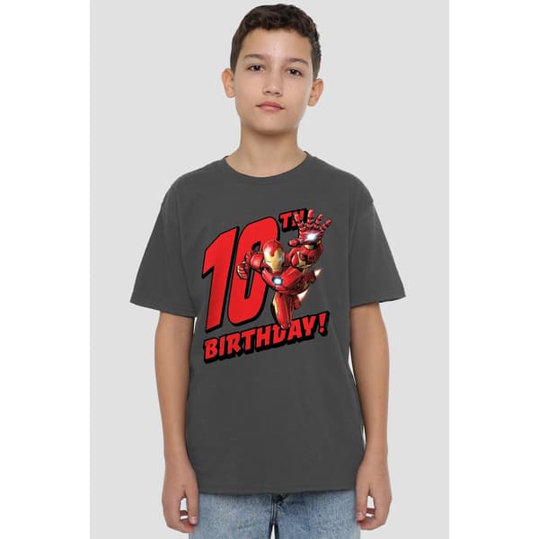 Iron Man Barn/Barn 10-årsdag T-shirt 7-8 År Kolgrå Charcoal 7-8 Years