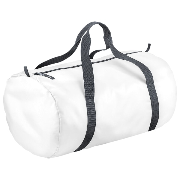BagBase Packaway Barrel Bag / Duffle Water Resistant Travel Bag White One Size