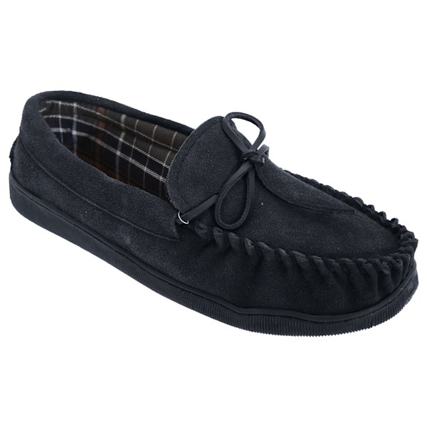 Sleepers herr Adie äkta mockasinslippers i mocka 12 UK marinblå Navy Blue 12 UK