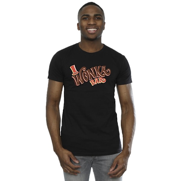 Willy Wonka Bar Logo T-shirt för män, S, svart Black S