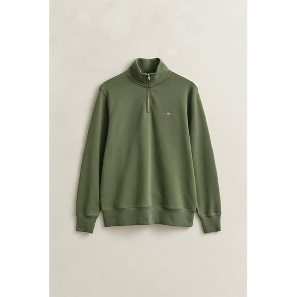 Gant Herr Broderad Logotyp Half Zip Sweatshirt XL Herb Herb XL