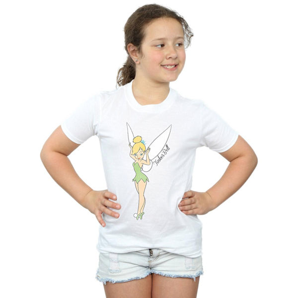 Tinkerbell Klassisk T-shirt i Bomull för Flickor 9-11 År Vit White 9-11 Years