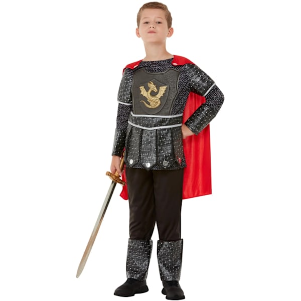 Smiffys Pojkar Deluxe Riddarkostym 4-6 År Svart Black 4-6 Years