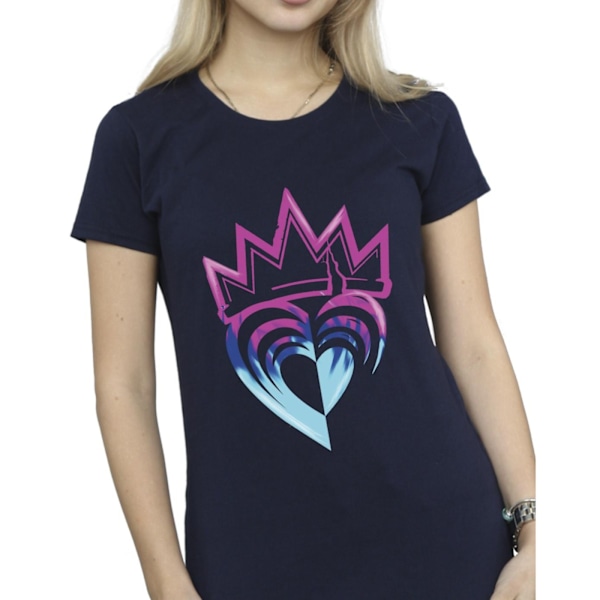 Disney Dam/Kvinnor Descendants Rosa Krona Bomull T-shirt M Na Navy Blue M