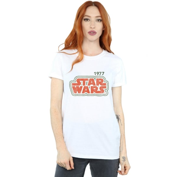 Star Wars Retro Outline Bomull Boyfriend T-shirt för damer White M