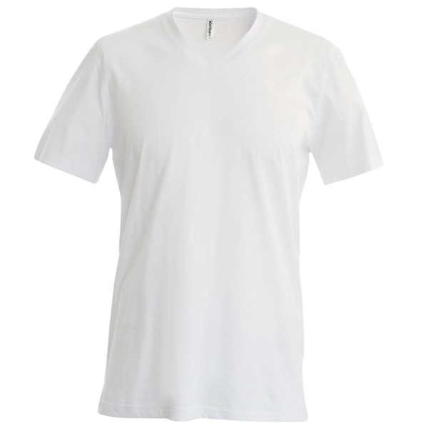 Kariban Herr Kortärmad V-ringad Slim Fit T-shirt S Vit White S