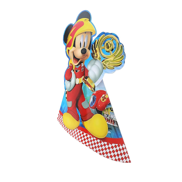 Disney Roadster Die Cut Mickey Mouse Partyhattar (6-pack) En Storlek Multicoloured One Size