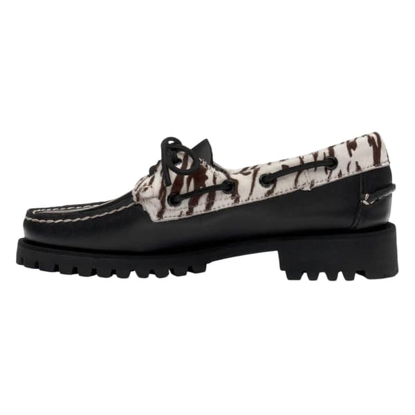 Sebago Dam/Dam Ranger Zebra Print Buff Läder Mockasiner Black/White 5 UK