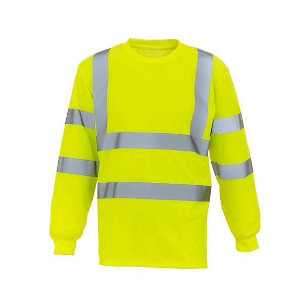 Yoko Hi-Vis långärmad T-shirt unisex vuxen XXL gul Yellow XXL