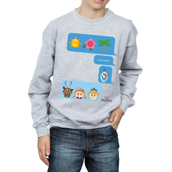 Disney Boys Frozen I Love Heat Sweatshirt 7-8 år Sports Grey Sports Grey 7-8 Years