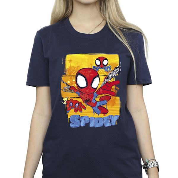 Marvel Dam/Damer Spidey Och Hans Fantastiska Vänner Flygande Bomull Navy Blue 4XL