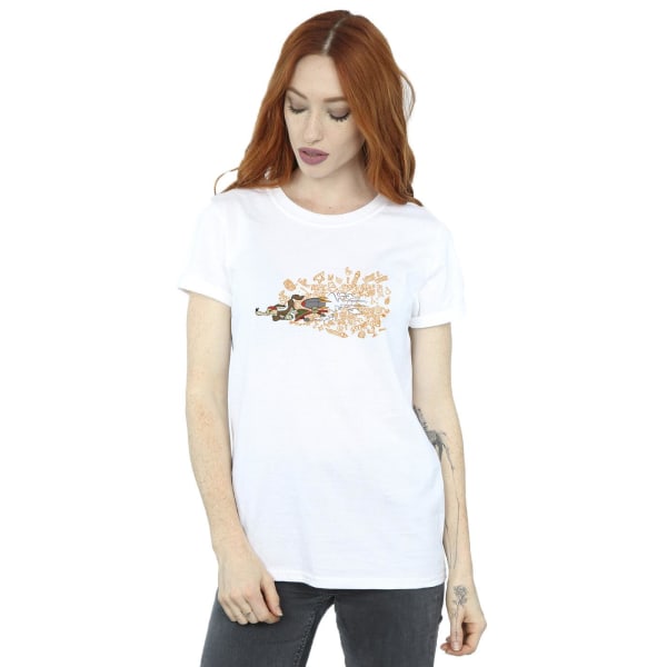 Looney Tunes Dam/Damer ACME Doodles Wile E Coyote Bomull Boyfriend T-Shirt M Vit White M