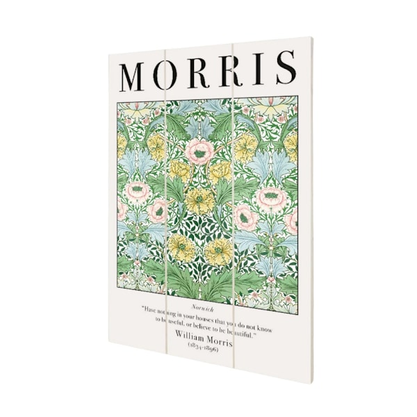 William Morris Norwich Wood Mini Plaque 20cm x 29.5cm Vit/Grön/Blå White/Green/Blue 20cm x 29.5cm