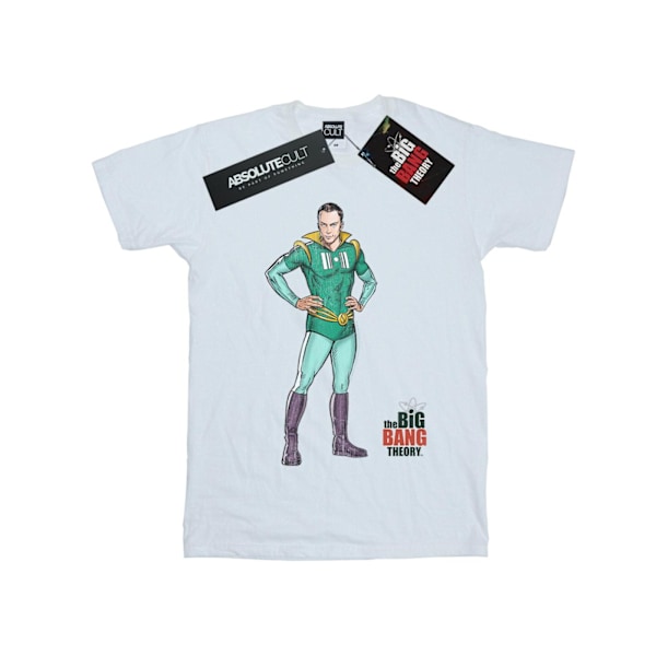 The Big Bang Theory Dam/Damer Sheldon Superhjälte Bomull Pojkvän T-shirt White M