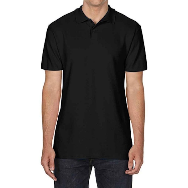 Gildan SoftStyle Double Pique Poloskjorta 4XL Svart Black 4XL