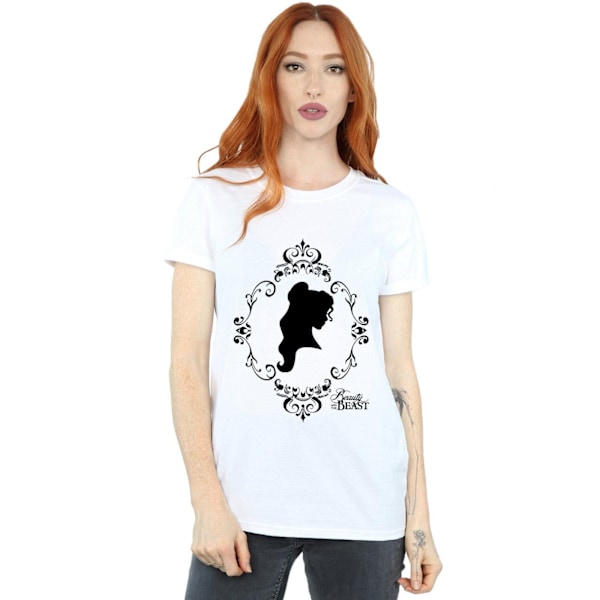 Disney Princess Dam/Damer Belle Silhouette Bomull Boyfriend White 3XL