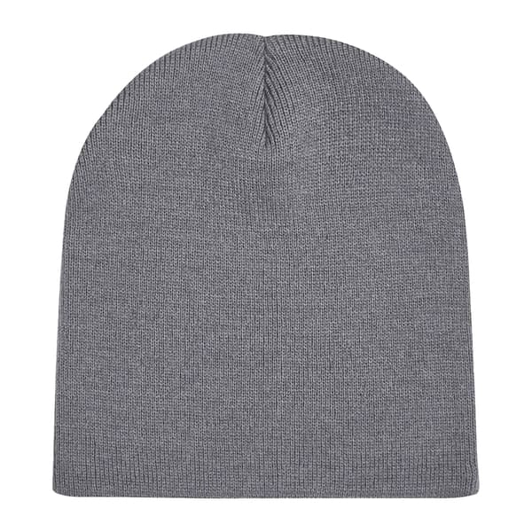 Beechfield Plain Basic Knitted Winter Beanie Hat One Size Graph Graphite Grey One Size