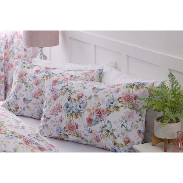 Belledorm Secret Garden Blommigt Påslakanset Enkelsäng Vit/Rosa White/Pink/Blue Single