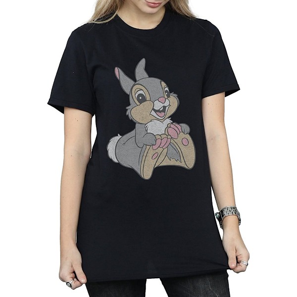 Bambi Dam/Damer Klassisk Thumper Bomull Boyfriend T-Shirt XX Black XXL
