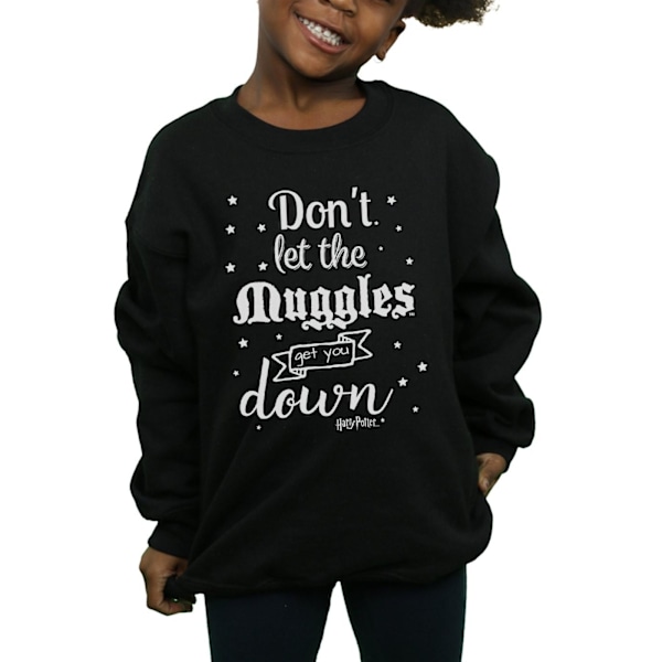 Harry Potter Tjejer Låt Inte Muggarna Sweatshirt 7-8 År B Black 7-8 Years