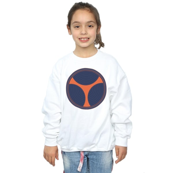 Marvel Girls Black Widow Movie Taskmaster Distressed Shield Sweatshirt White 12-13 Years