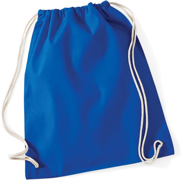 Westford Mill Cotton Gymsac Bag - 12 liter One Size Bright Roy Bright Royal One Size