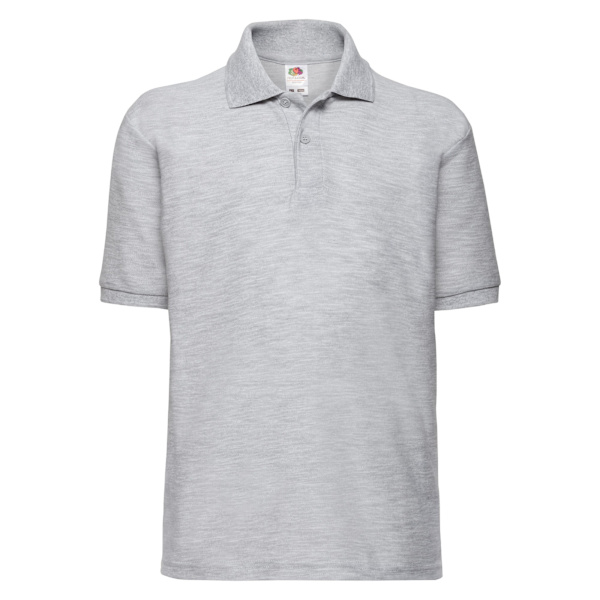 Fruit of the Loom Barn/Barn 65/35 Enfärgad Pique Poloskjorta 7 Heather Grey 7-8 Years