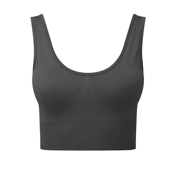 TriDri Dam/Kvinnor Multisport Ribbad Sömlös 3D BH M Charcoal Charcoal M