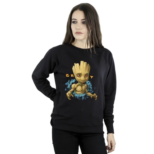 Guardians Of The Galaxy Dam/Ladies Groot Flowers Sweatshirt Black L