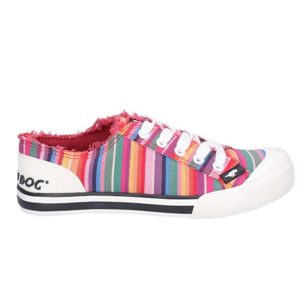 Rocket Dog Womens/Ladies Jazzin Eden Stripe Lace Up Canvas Trai Red/Multi 4 UK