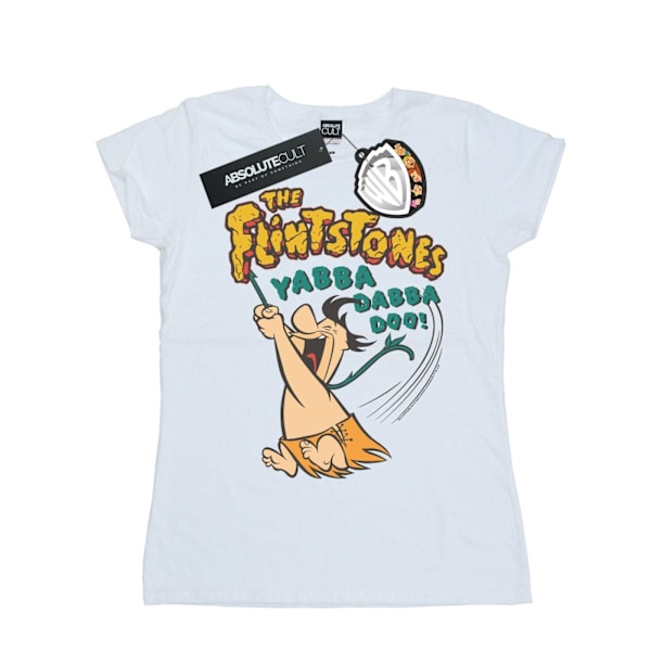 The Flintstones Dam/Damer Fred Yabba Dabba Doo Bomull T-shirt White L