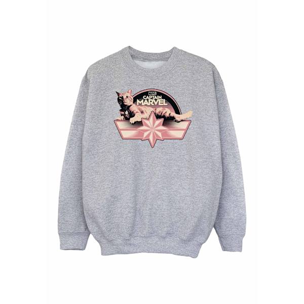 Marvel Girls Captain Marvel Chillin Goose Sweatshirt 5-6 år Sports Grey 5-6 Years