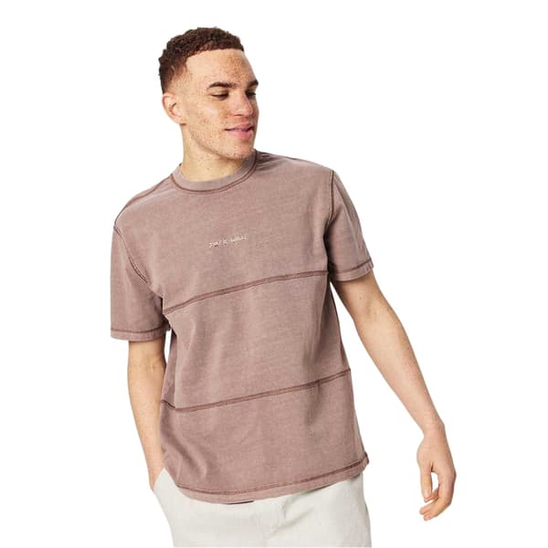 Jack Wills Herr Kontrastrandig Plaggfärgad T-shirt M Brick Brick M