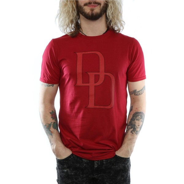 Marvel Mens Daredevil DD Logo T-Shirt S Cardinal Cardinal S