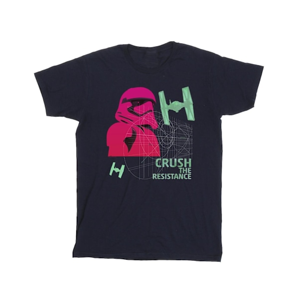 Star Wars Girls First Order Stormtrooper Neon Bomull T-shirt 12 Navy Blue 12-13 Years